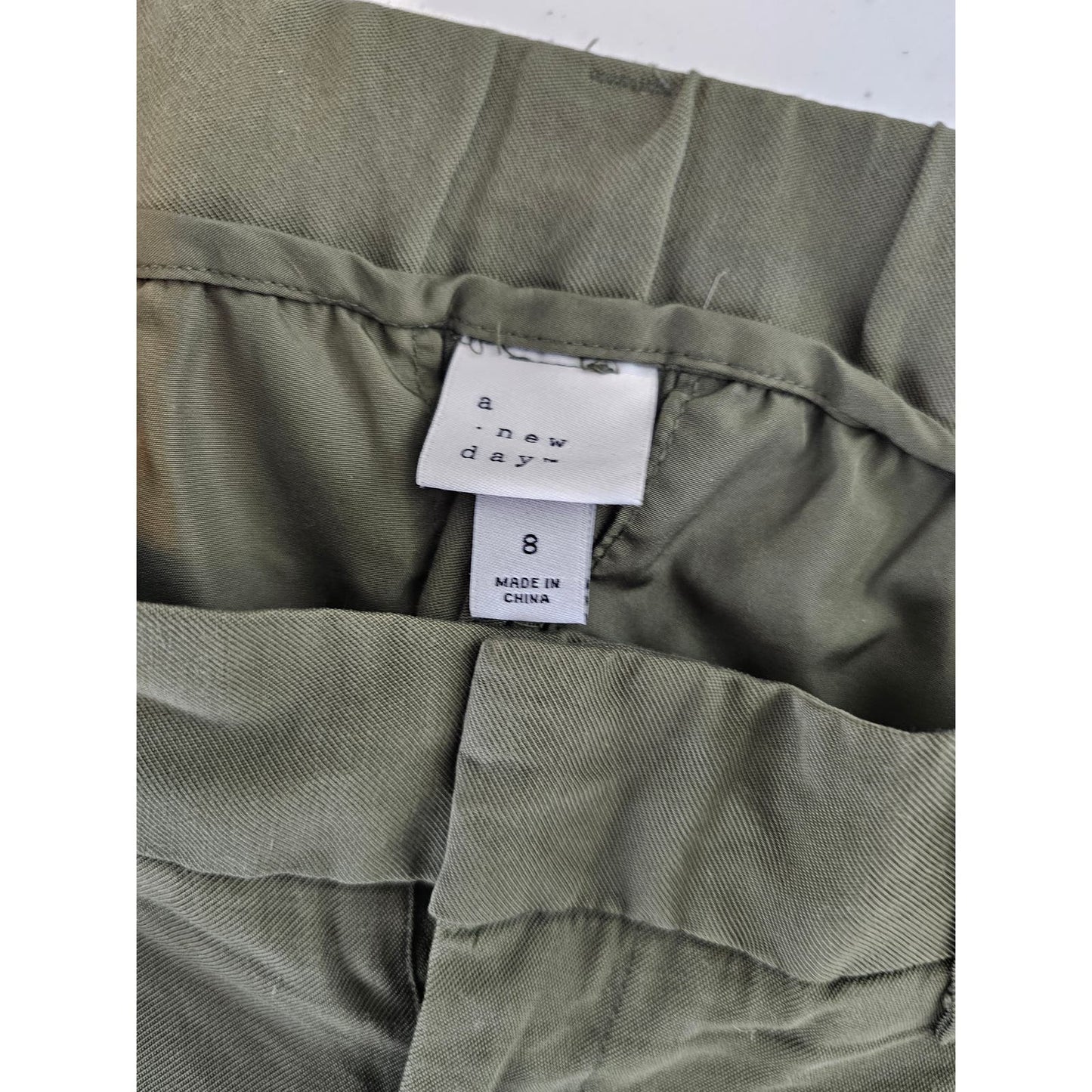 A New Day Womens Sz 8 Pull On Cargo Jogger Pants Army Green