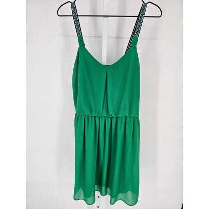 By & By Womens Sz L Above Knee Sleeveless Dress Kelly Green