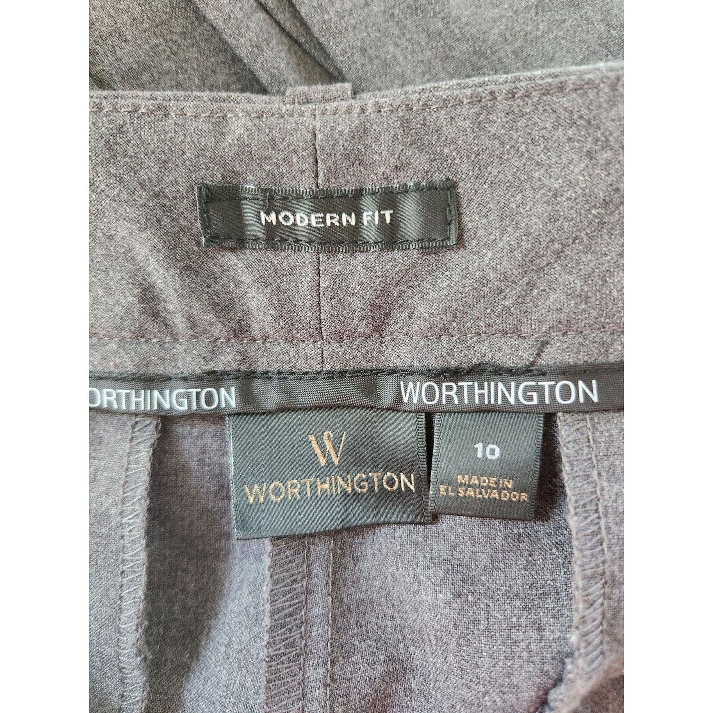 Worthington Womens Sz 10 Classic Modern Fit Dress Pants Straight Leg Gray