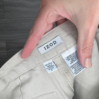 Izod Womens Sz 8 100% Cotton Khaki Shorts Y2K Vintage