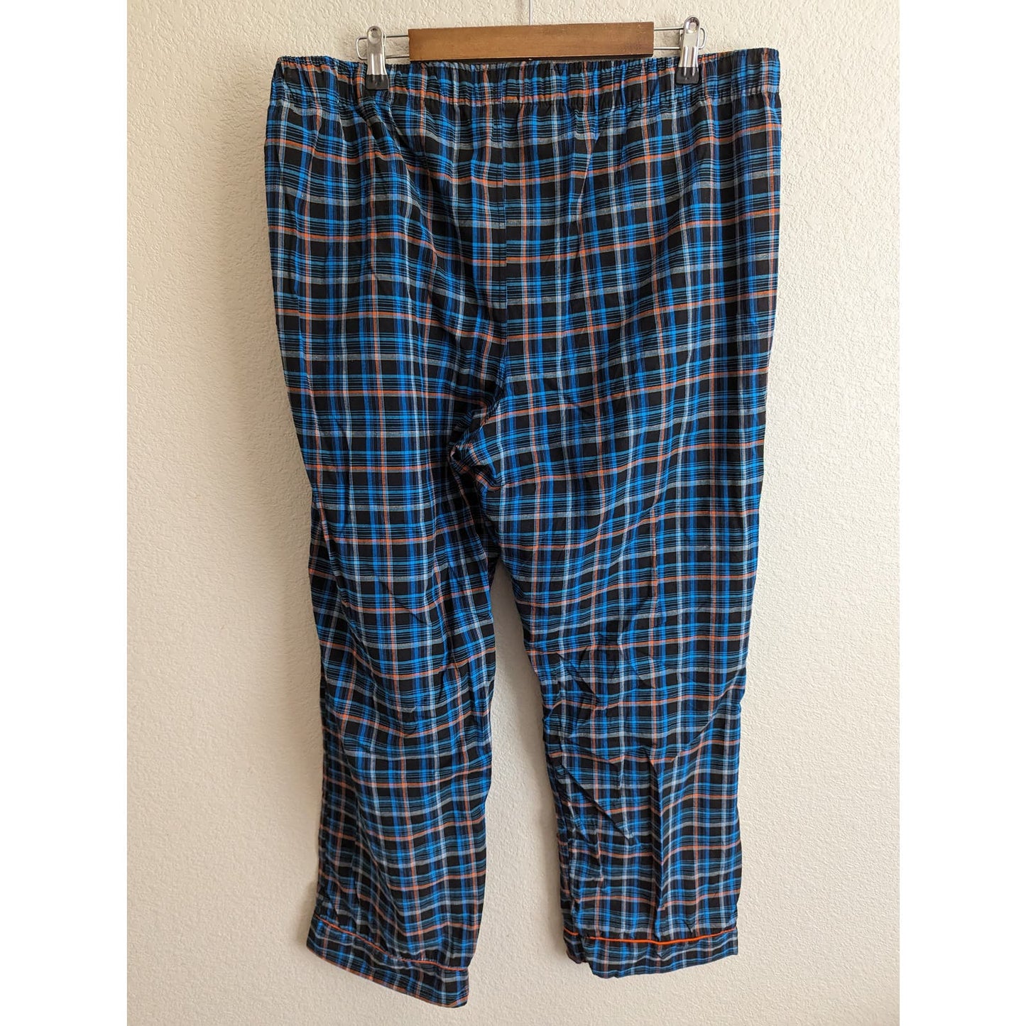 Ashford & Brooks Mens Sz XXL Pajama Lounge Pants Black Blue Plaid