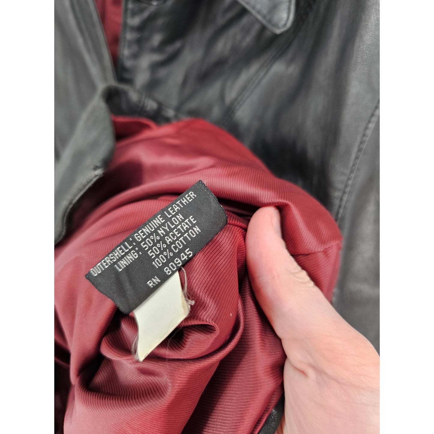 Vintage Louis Alvear Womens Sz L Button Up Black Leather Jacket