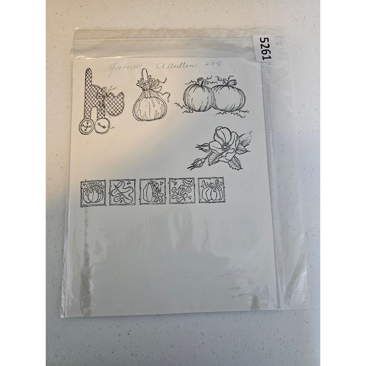 Lot of Unmounted Rubber Stamps Fall Autumn Pumpkin Caramel Apple Leaves Cat