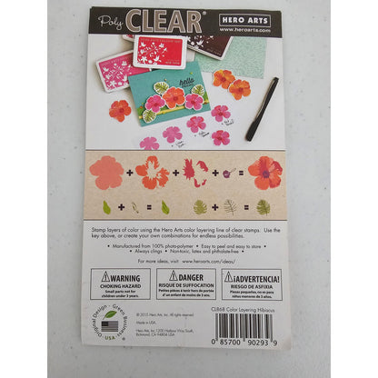 Hero Arts Poly Clear Rubber Stamp Set Layering Hibiscus