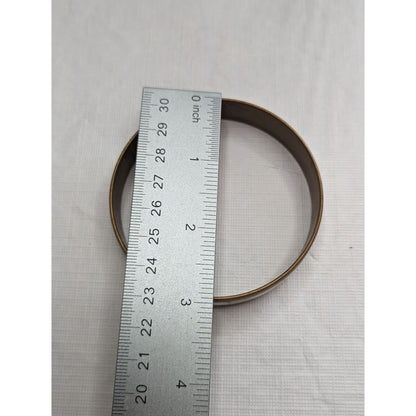 Vintage 1960s Brass Bangle Bracelet Mother of Pearl Inlay Mid Century