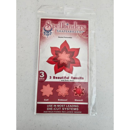 Spellbinders Shapeabilities Nested Poinsettia Die Set S4-219 Christmas