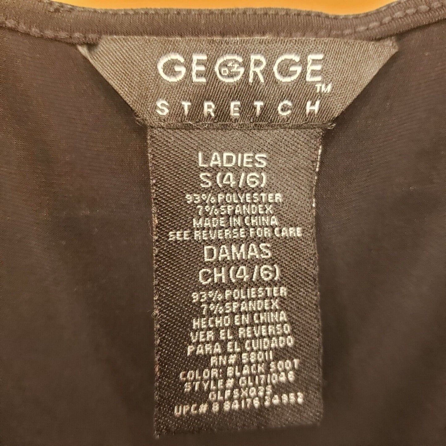 Vintage George Womens Sz S Solid Black Midi Dress Sleeveless Ruched