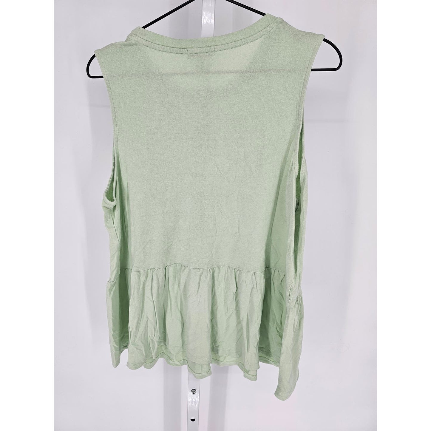 Nine West Womens Sz XL Sleeveless Peplum Blouse Mint Green Pastel