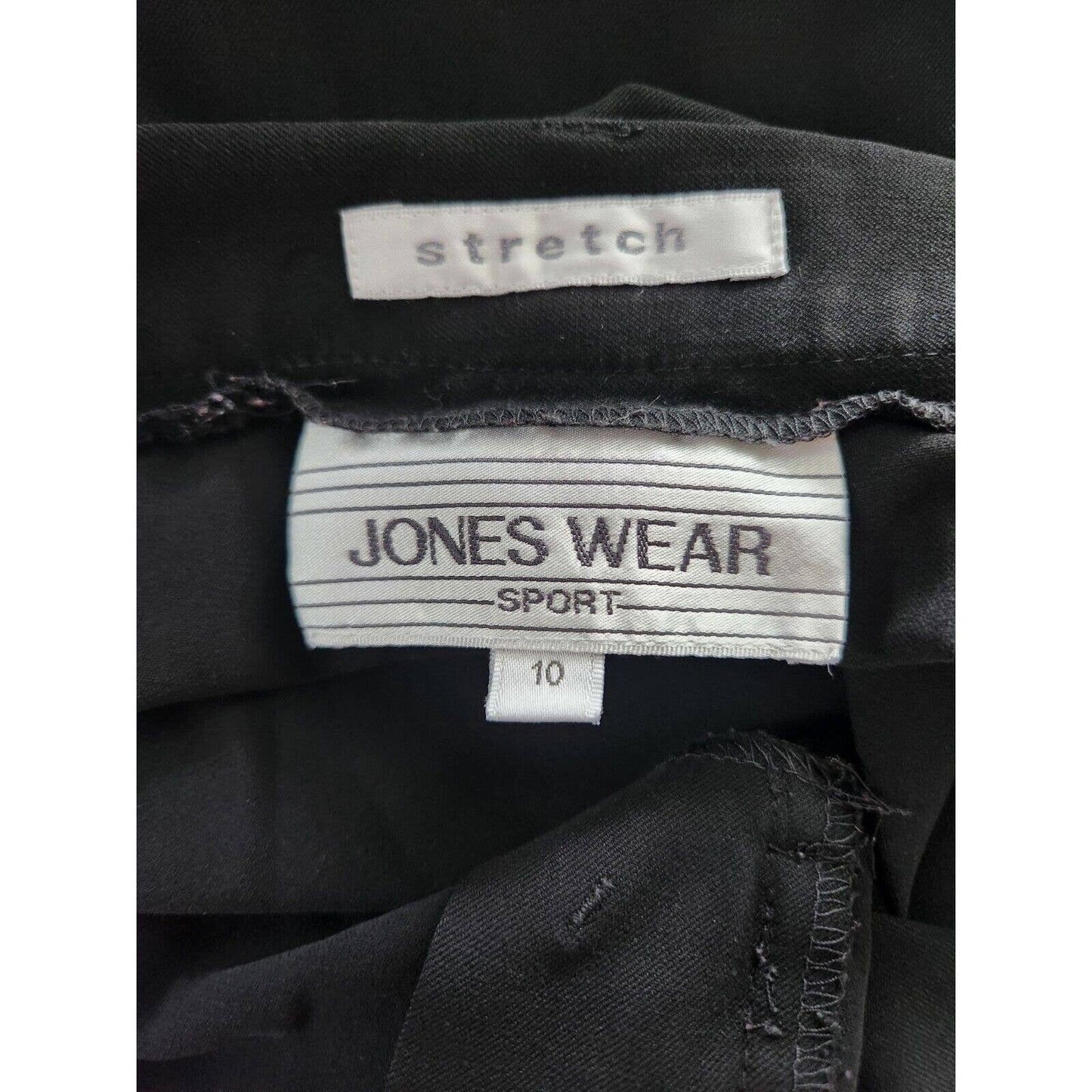 Vintage Jones Wear Sport Mujeres Sz 10 Clásico Negro Pantalones de Vestir