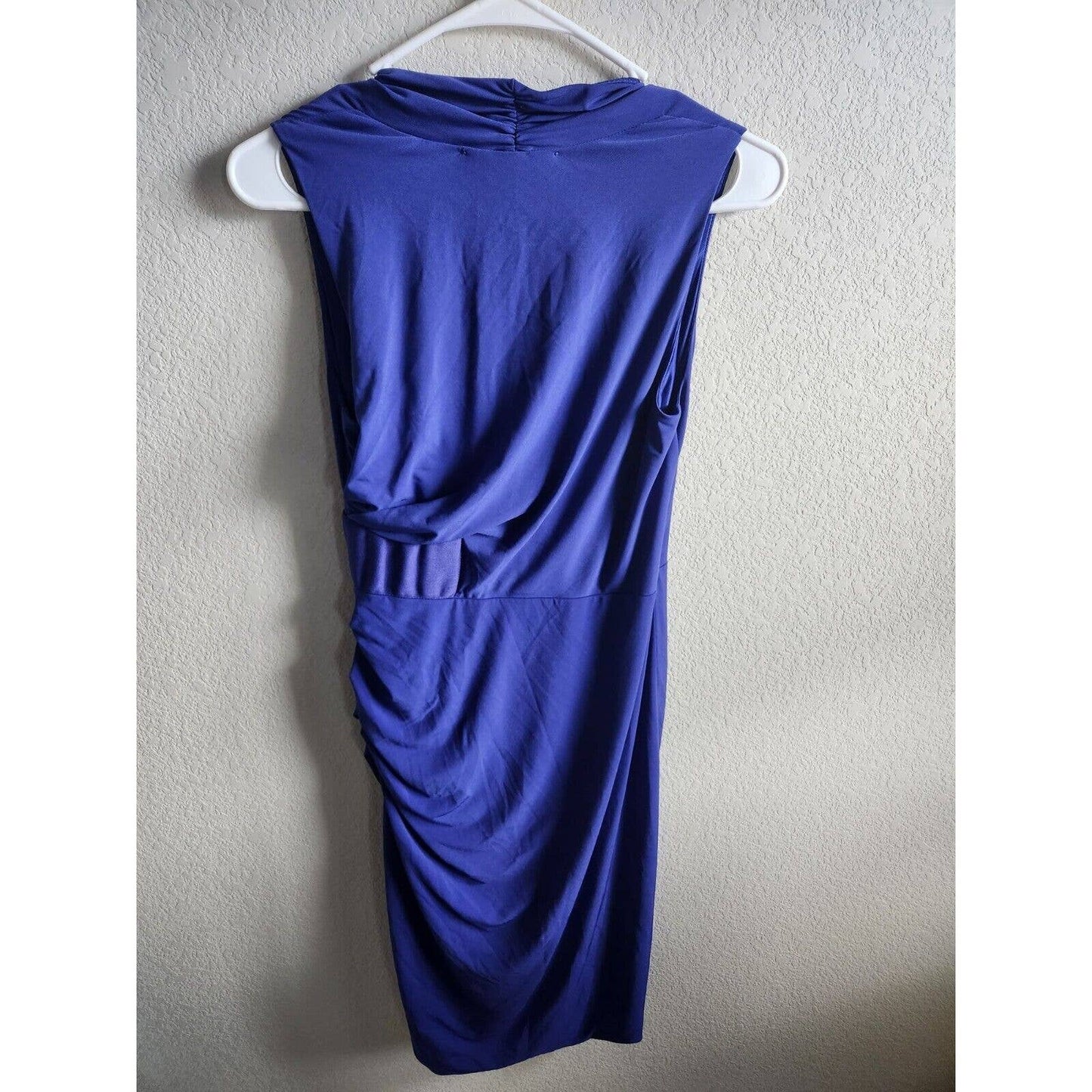 Antonio Melani Womens Sz S Midi Dress Faux Wrap Draped Blue Formal