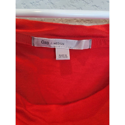 GAP Womens Sz M Maxi Dress Scoop Neck Red Orange Solid