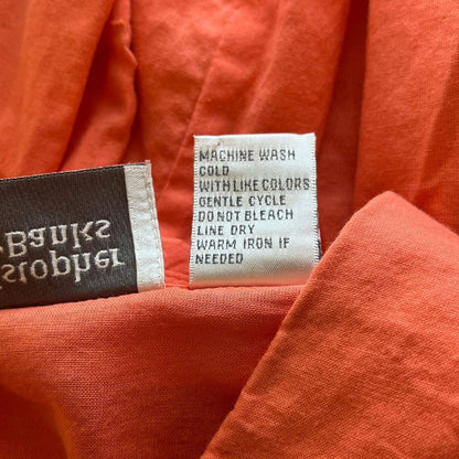 Christopher &amp; Banks Sz M 100% Algodón Camisa De Manga Larga Con Botones Naranja