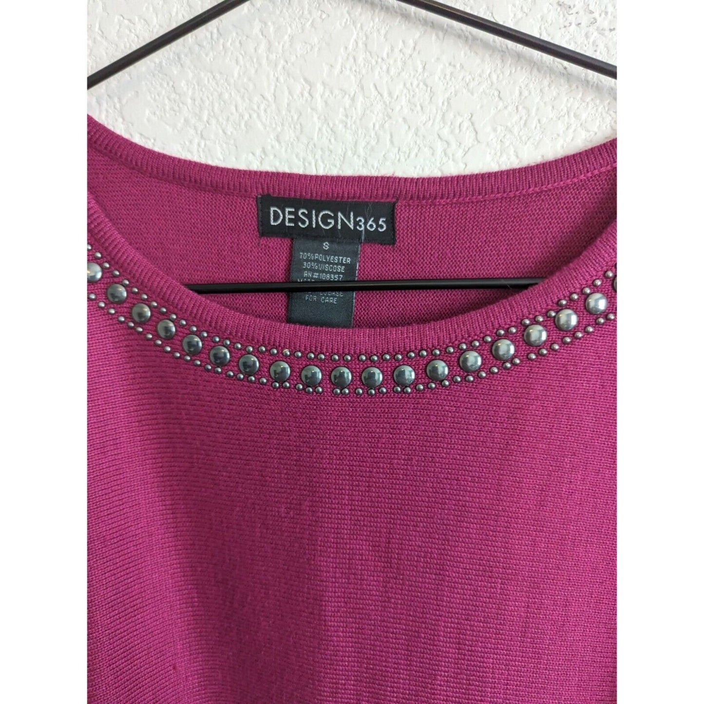 Design 365 Womens Sz S Cold Shoulder Mini Dress Purple Studded Long Sleeve