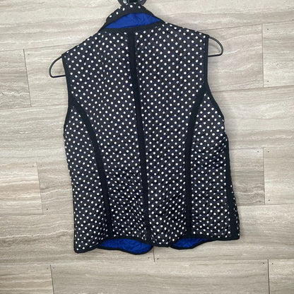 For Cynthia Petite Womens PM Black and White Polka Dot Quilted Vest