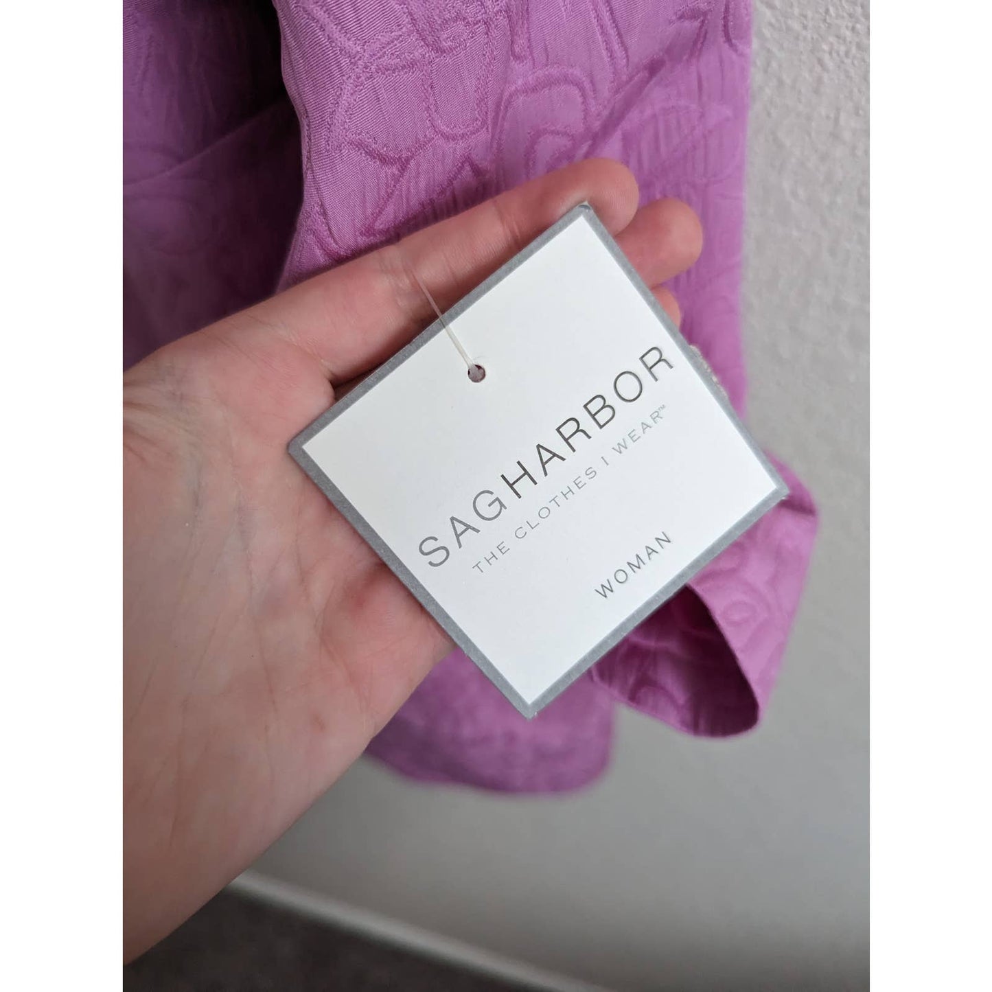 Sag Harbor Woman Sz 18W Knee Length Quilted Button Up Jacket Light Purple NEW