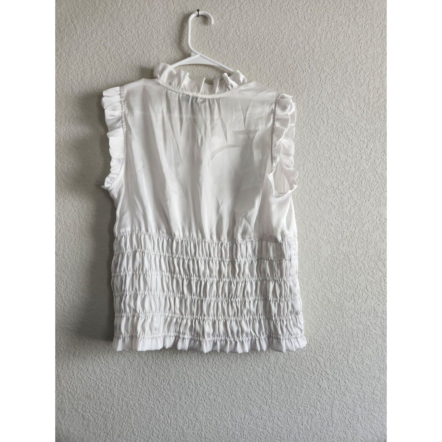 Vintage Y2K Milano Womens Sz L Button Down Sleeveless Blouse White