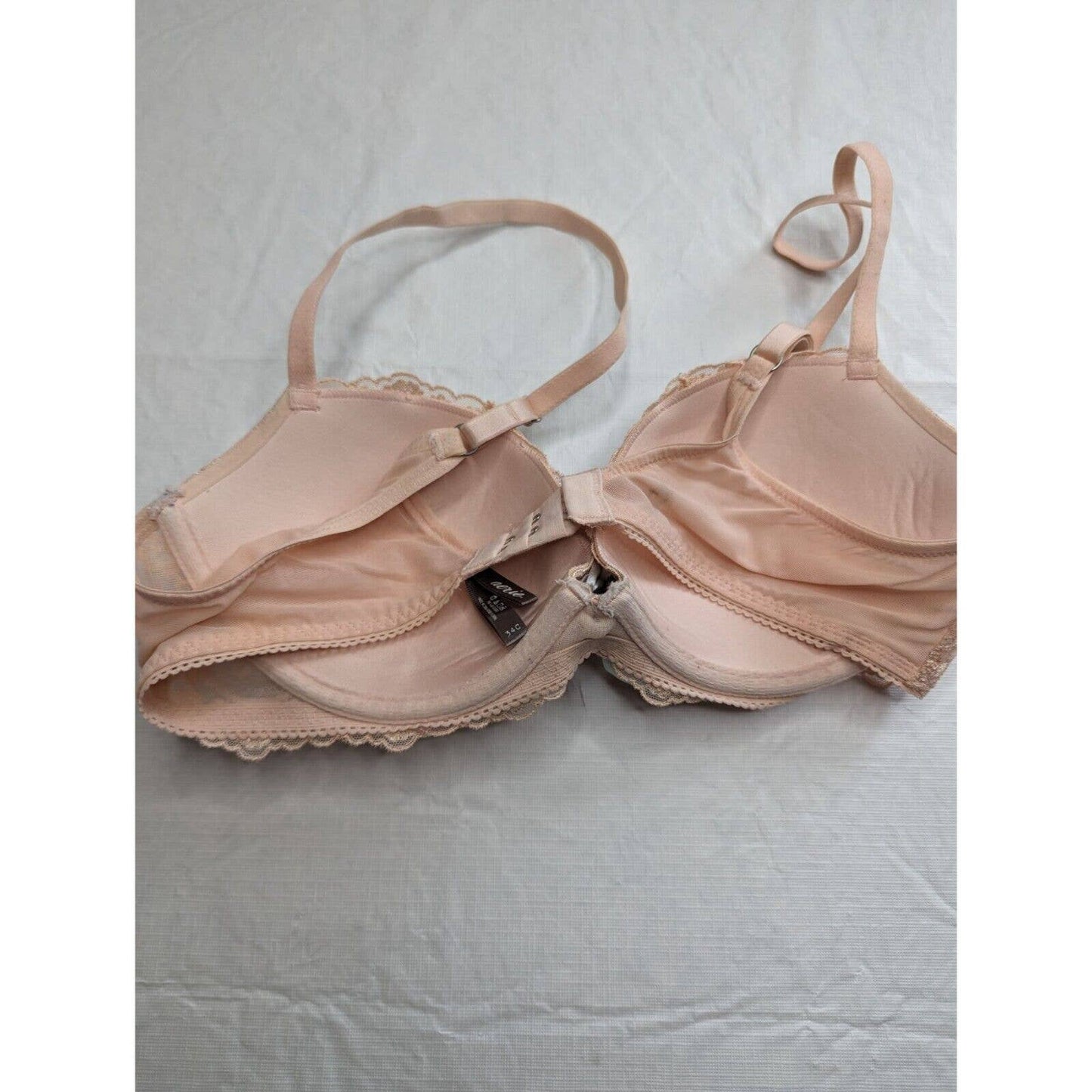 Aerie Womens Sz 34C Lace T Shirt Bra Light Peach Pink